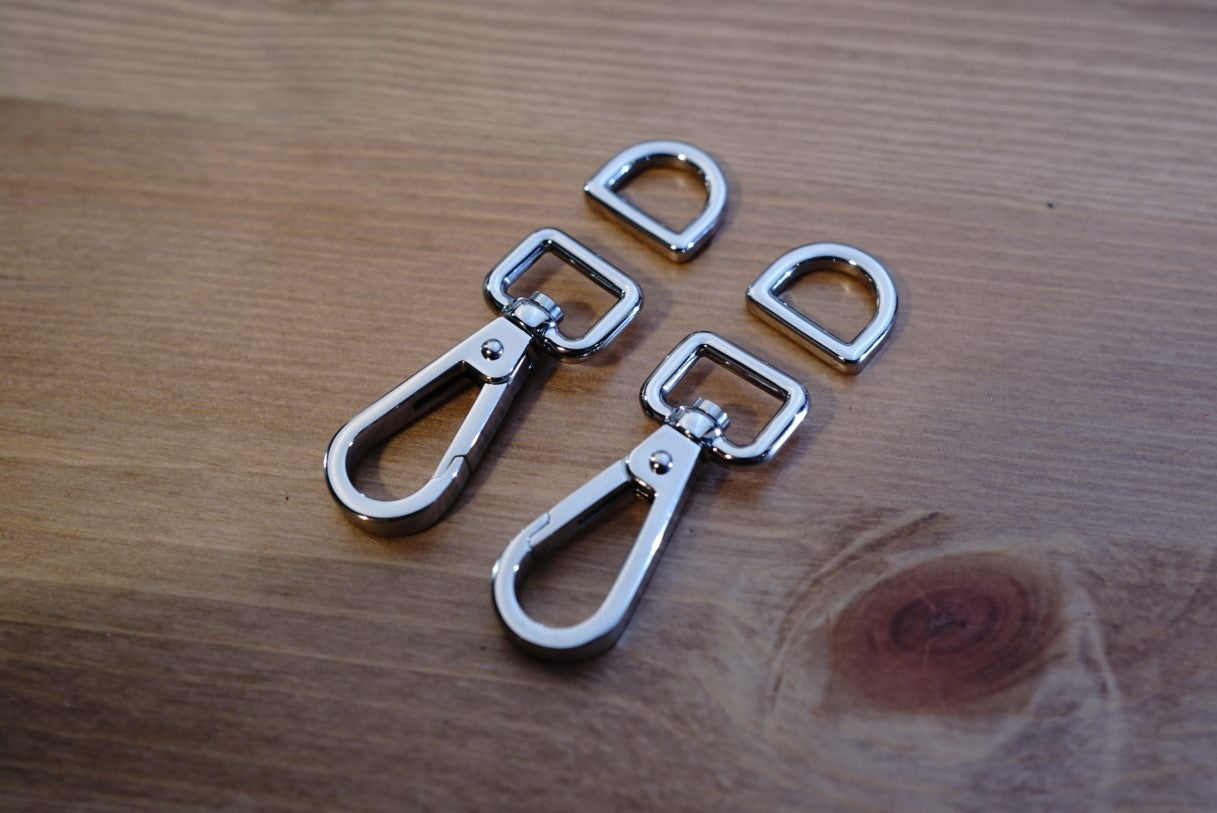 1/2 Snap Hooks with D-Rings - 6 Pack