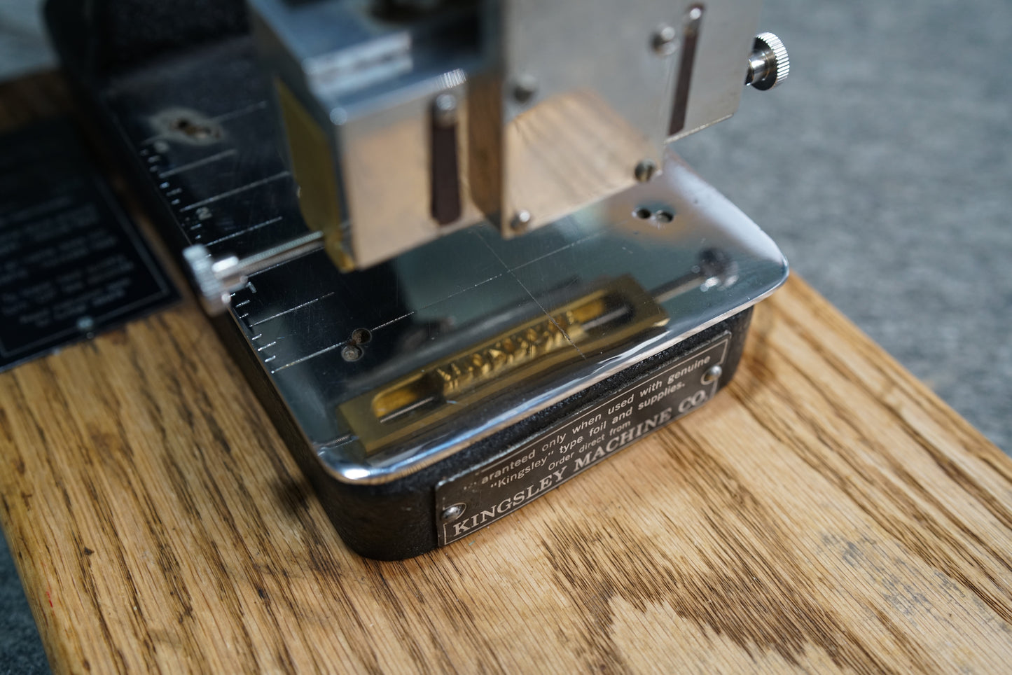 Brass Die Holder for Kinsley Hot Foil Stamping Machine